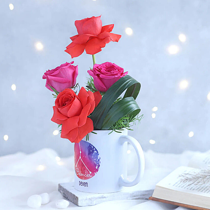 Love Roses Cancer Personalised Mug