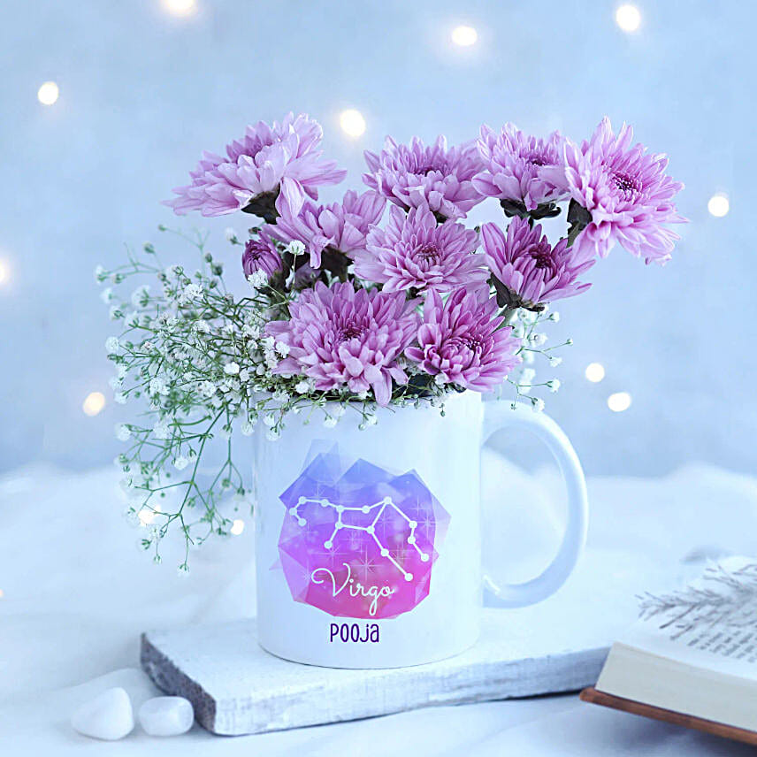 Magical Daisy Virgo Personalised Mug