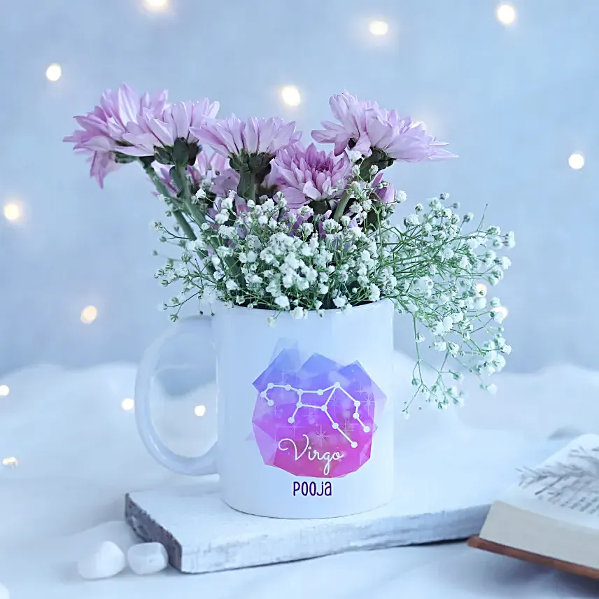 Magical Daisy Virgo Personalised Mug