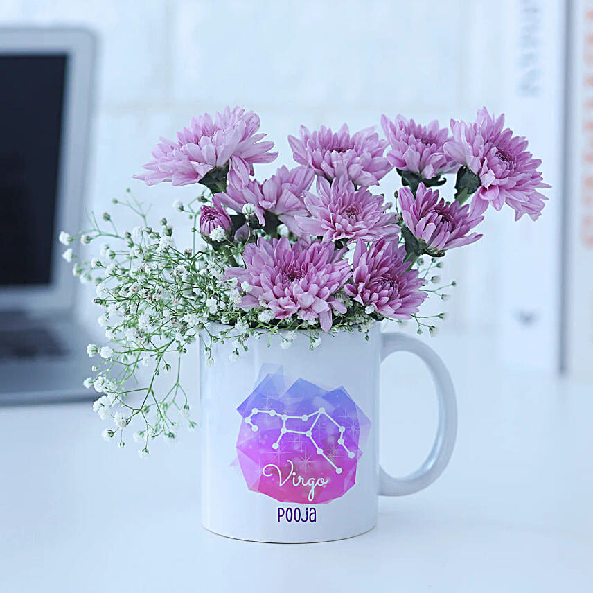 Magical Daisy Virgo Personalised Mug