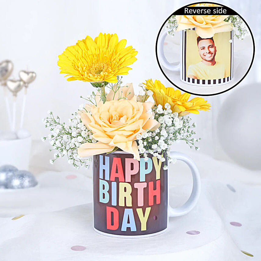 Mugful Blooms of Birthday Cheer