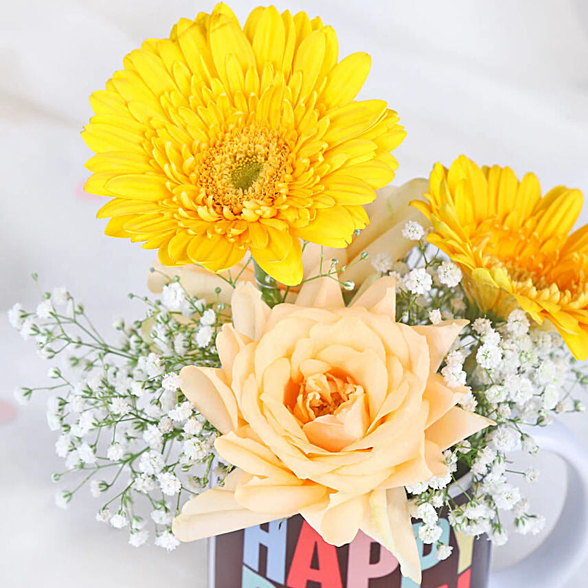 Mugful Blooms of Birthday Cheer