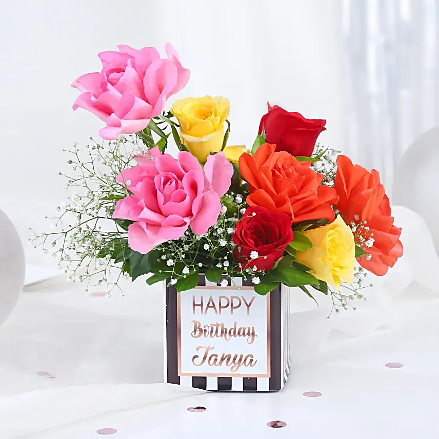 Personalised Birthday Bouquet of Roses