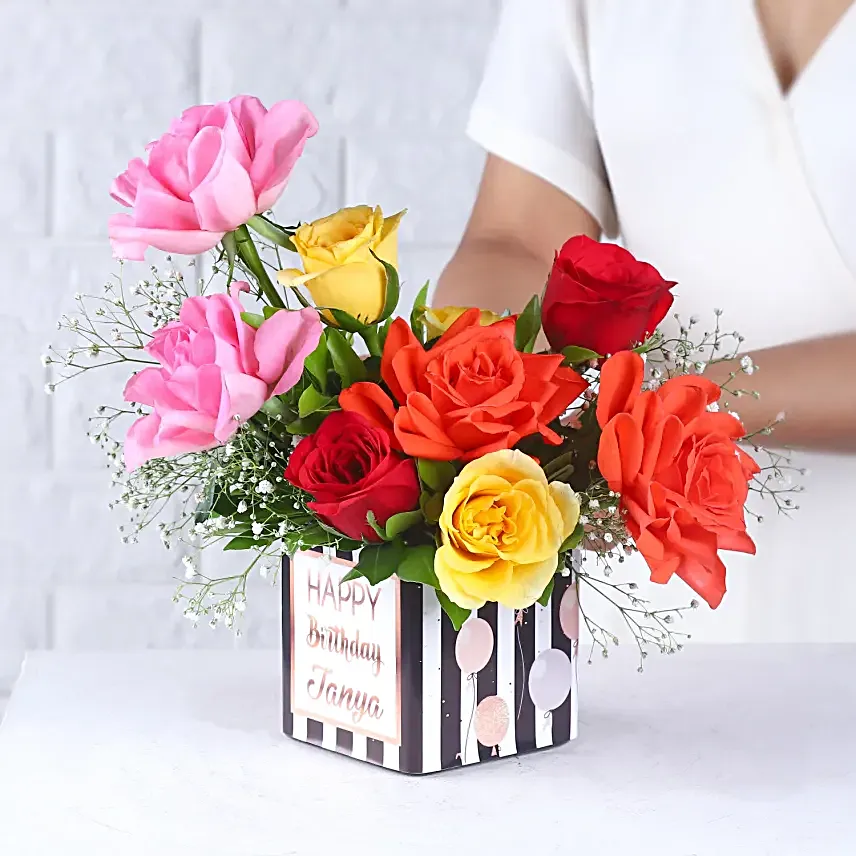 Personalised Birthday Bouquet of Roses