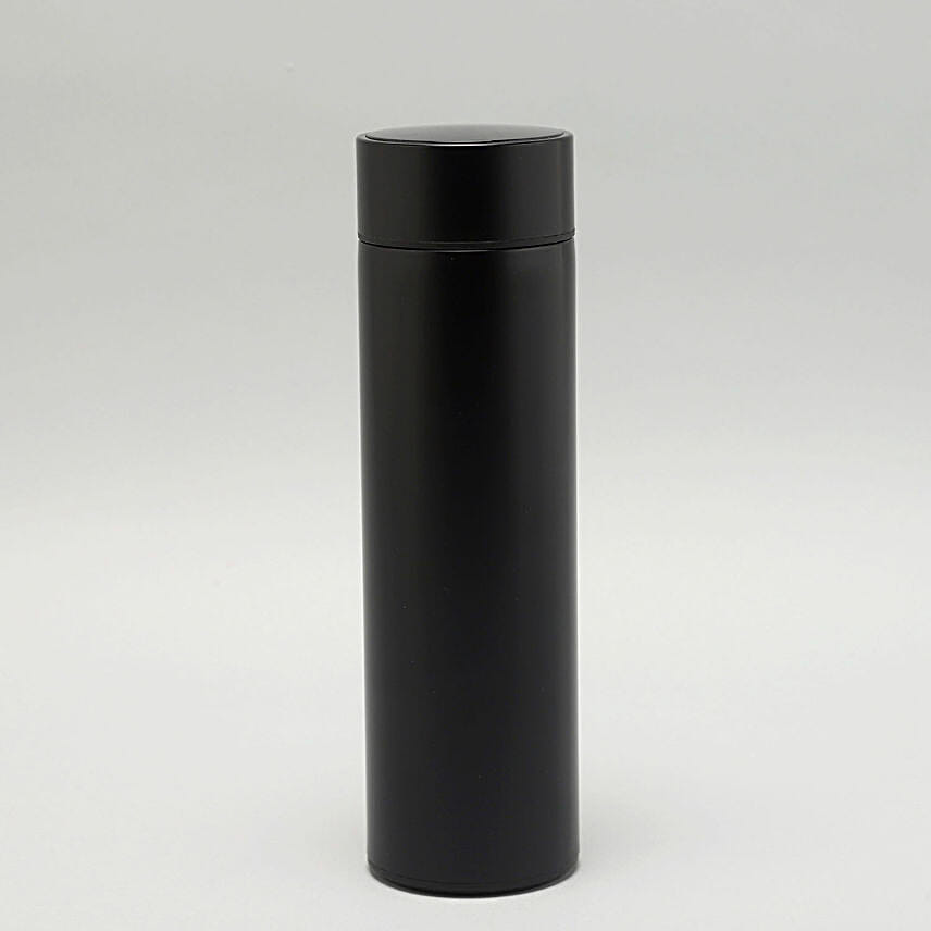 Personalised Black LED Temperature Bottle
