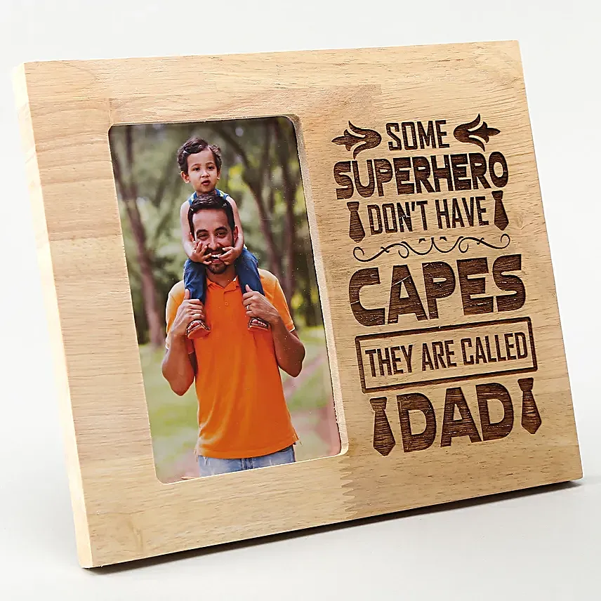 Personalised Superhero Dad Wooden Frame