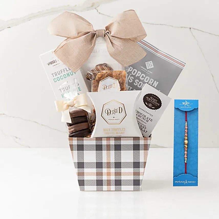 Rose Gold Rakhi N Delights Hamper