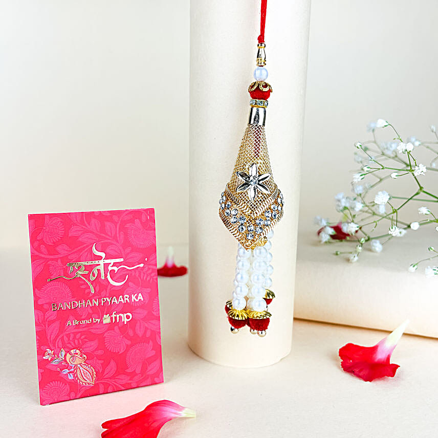 Shimmering Love Lumba Rakhi N Cherry Blossom Spray