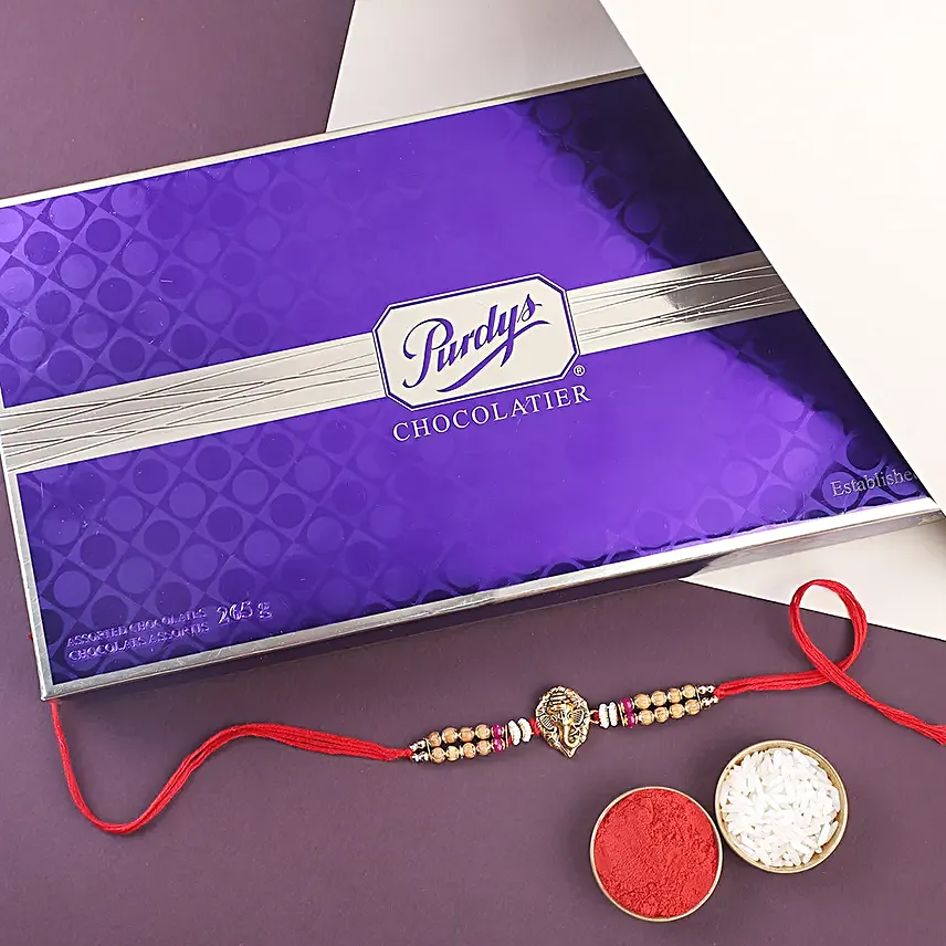 Sneh Ganesha Beads Rakhi N Purdys Box