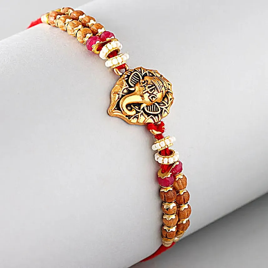Sneh Ganesha Beads Rakhi N Purdys Box