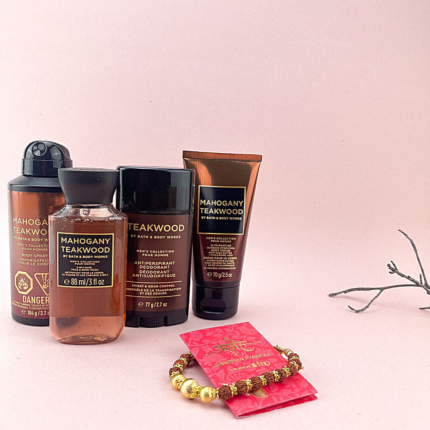 Sneh Rudraksha Beads Rakhi N Premium Grooming Set