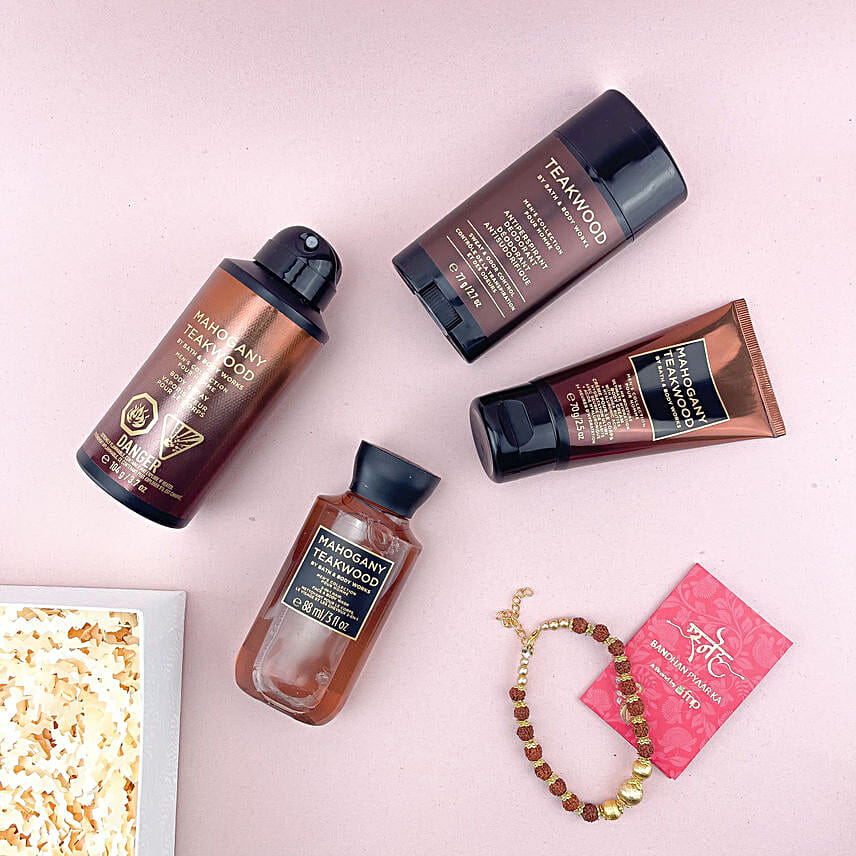 Sneh Rudraksha Beads Rakhi N Premium Grooming Set