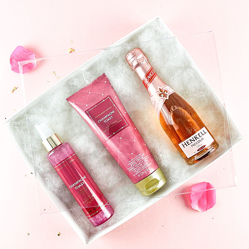 Sparkling Wine N Champagne Toast Bodycare Kit For Sister