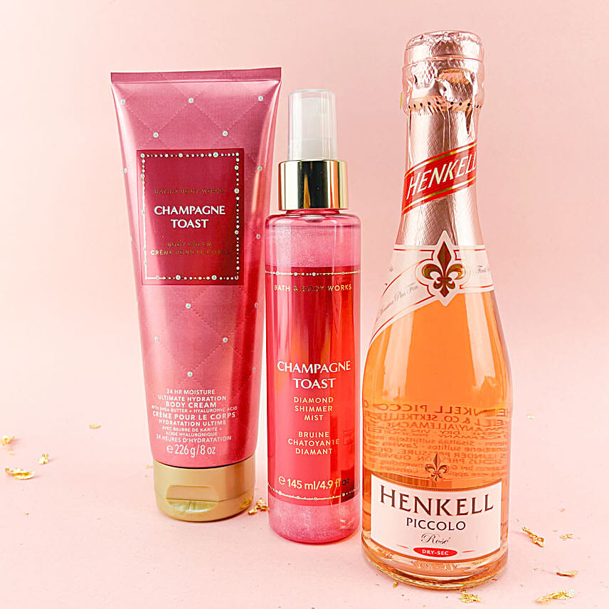 Sparkling Wine N Champagne Toast Bodycare Kit For Sister
