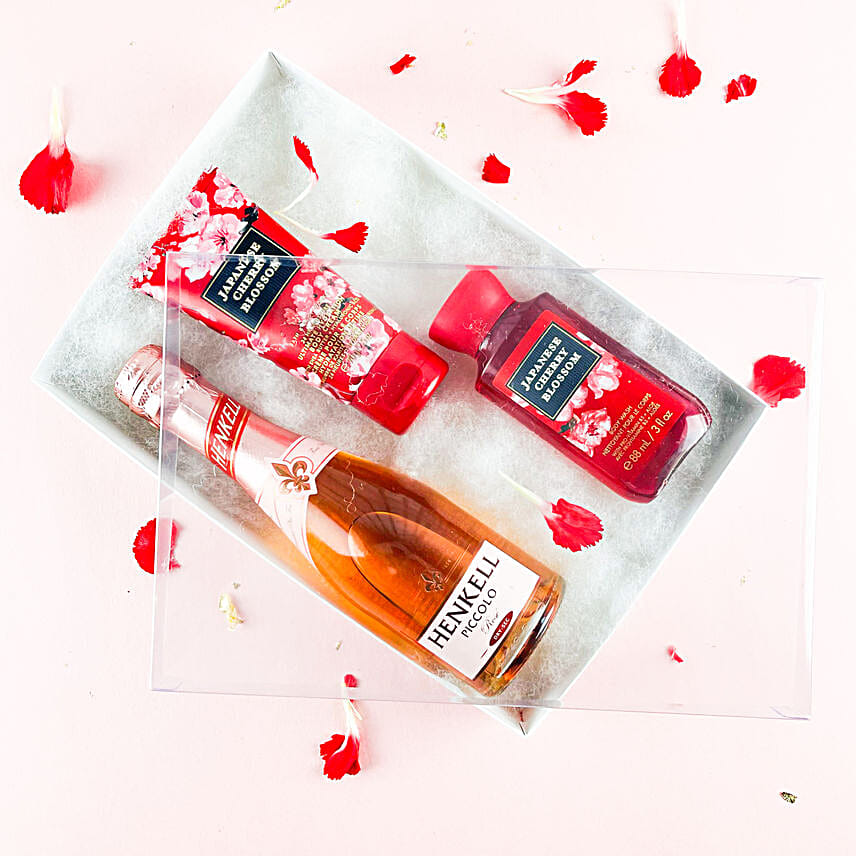 Sparkling Wine N Cherry Blossom Bodycare Kit For Sister