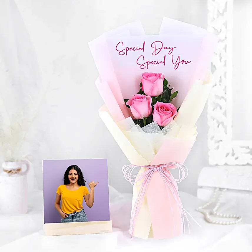 Special You Rose Bouquet N Personalised Frame