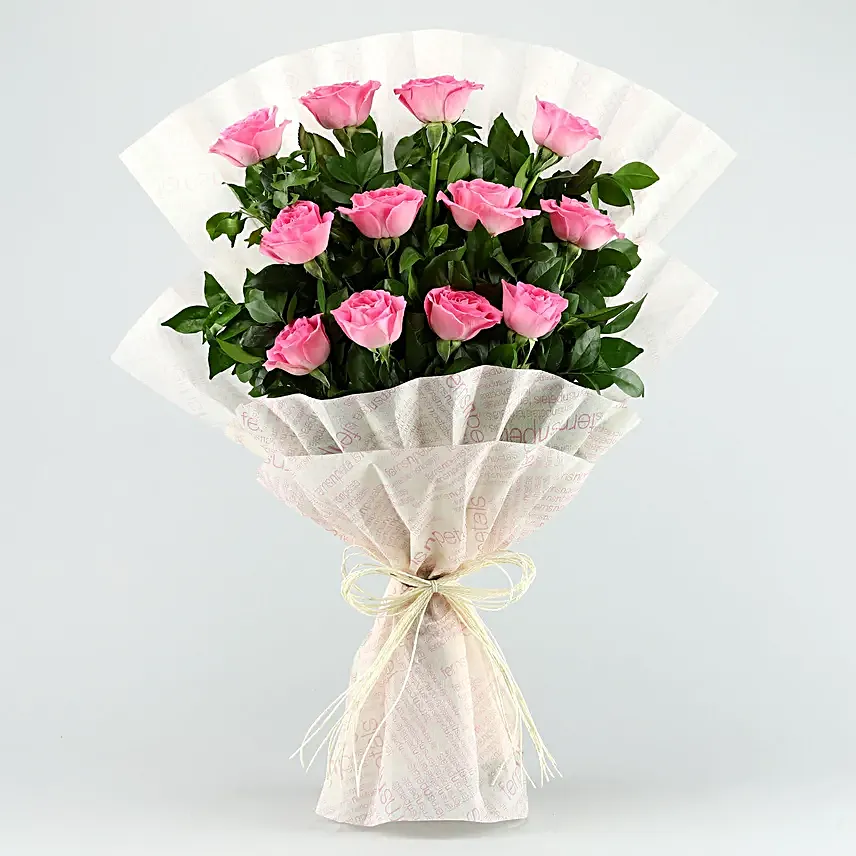 Sweet Memories Pink Roses Bouquet Chocolate Cake