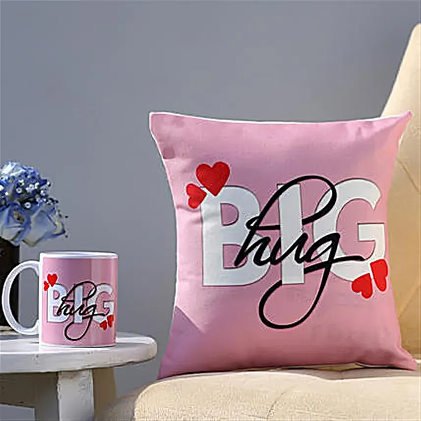 The Big Hug Coffee Mug and Cushion Combo