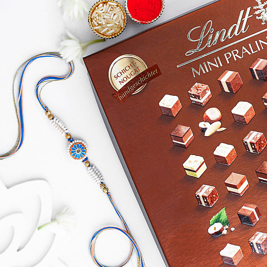 The Royal Elegance Meenakari Rakhi N Lindt Praline
