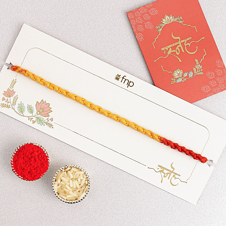 Traditional Mauli Thread Rakhi N Motichoor Laddoo