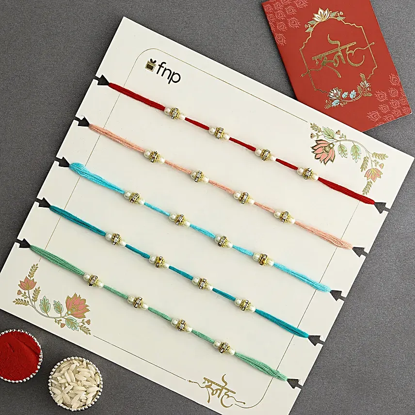 Understated Elegance Beads Rakhi Set of 5