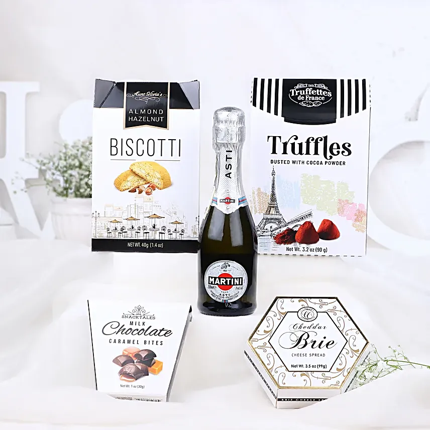 Valentine Wishes Wine N Cheese Gift