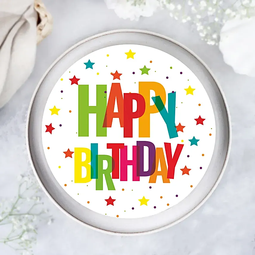 Vibrant Birthday Chocolate Photo Cake Half Kg