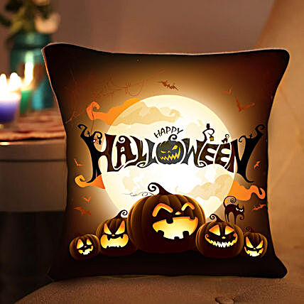 Evil Pumpkin LED Cushion:Personalised Cushions to Canada