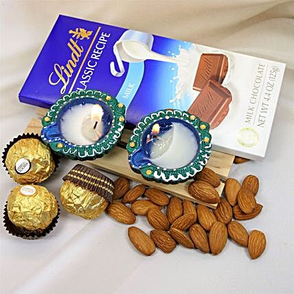Diwali Greetings Chocolates And Almonds:Diwali Dry Fruits