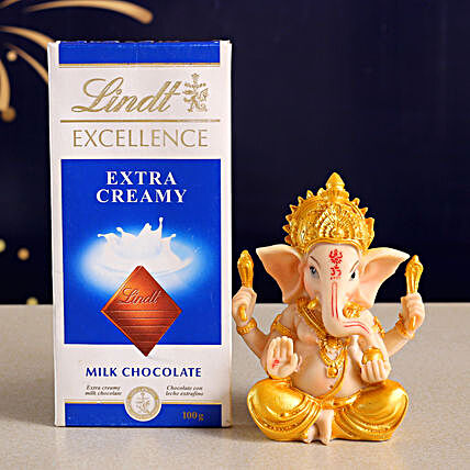 Divine Ganesha Idol With Lindt Chocolate