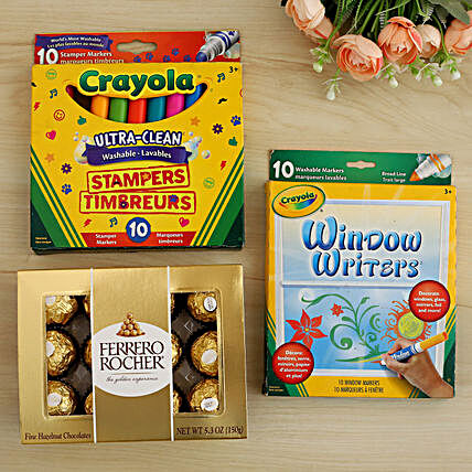 Ferrero Rocher With Crayola Stampers And Window Writers