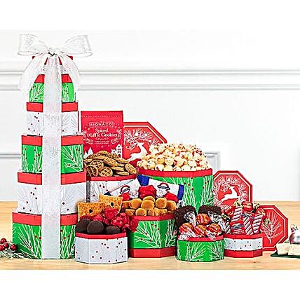 Holiday Season Treats Gift Tower:Holiday Season Gifts for Corporate