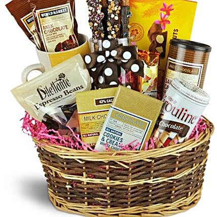Chocolate Lovers Basket:Send New Year Gifts to Canada