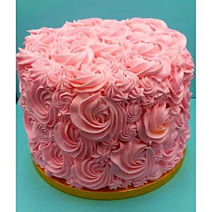 Pink Rose Swirl Red Velvet Cake