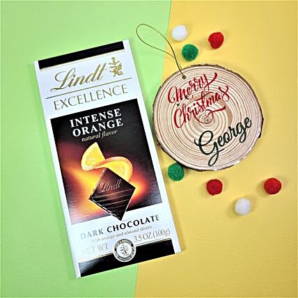 Personalised Christmas Ornament And Lindt Hazelnut