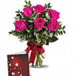 Pink Roses With Greeting