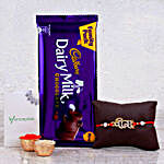 Glittering Veera Rakhi And Chocolate Combo
