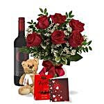 Wine And Shine Floral Gift Set
