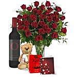 Perfect Valentine With Wine Gift Set