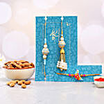 Blue Pearl Lumba Rakhi Set And Kids Rakhi With Healthy Almonds