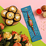 Rectangular Floral Kids Rakhi And 3 Pcs Ferrero Rocher