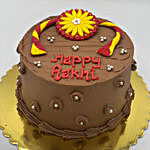 Lion Face Rakhi And Chocolate Cake