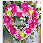 Floral Heart Shaped Standing Spray For Condolences