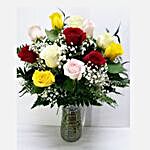 Vibrant Mixed Roses Vase