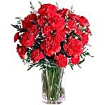 Ravishing Red Carnations Vase