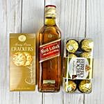 Jw Red Label Whiskey With Chocolates And Crackers