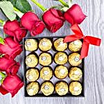 Sweet Love Red Roses Bouquet And Ferrero Rocher