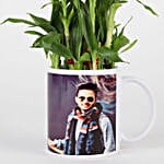 Bamboo Plant in Personalised White Mug