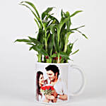 Lucky Bamboo in Personalised White Mug