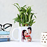 Lucky Bamboo in Personalised White Mug